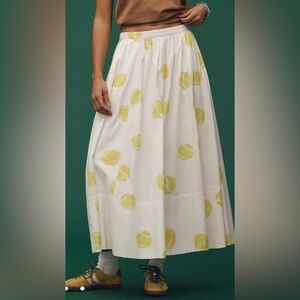 ANTHROPOLOGIE MAEVE JACIE TENNIS POPLIN MIDI SKIRT KATE SHELTER EDITION XS/S NWT